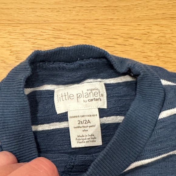 Kids Striped Blue and White Matching Set - Picture 2 of 2